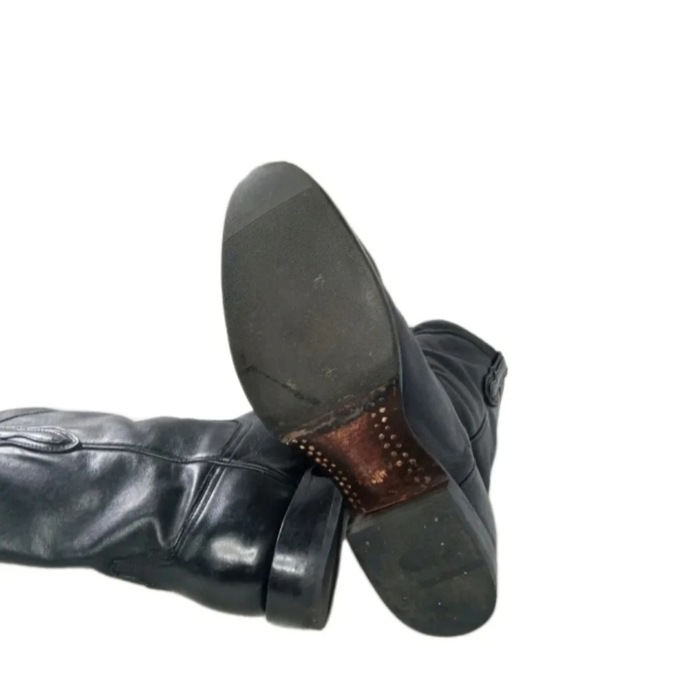 RUJO Black Leather Roper Boots Men's Size 9.5 D Cowboy Western Boots